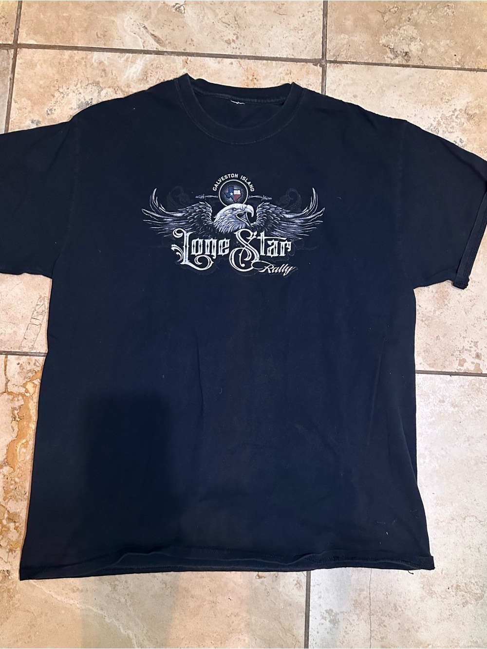 2017 Lone Star Rally Galveston TX Eagle Graphic Biker Tee